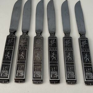 Nasco Crusader Stainless Steel Knives Medieval Set of 6